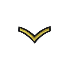 1 Stripe Chevron Badge Gold Bullion On Black - Imperial Highland Supplies