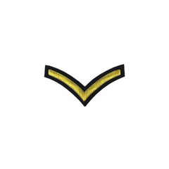 1 Stripe Chevron Badge Gold Bullion On Blue - Imperial Highland Supplies