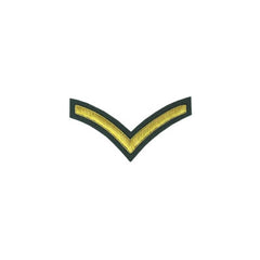 1 Stripe Chevron Badge Gold Bullion On Green - Imperial Highland Supplies