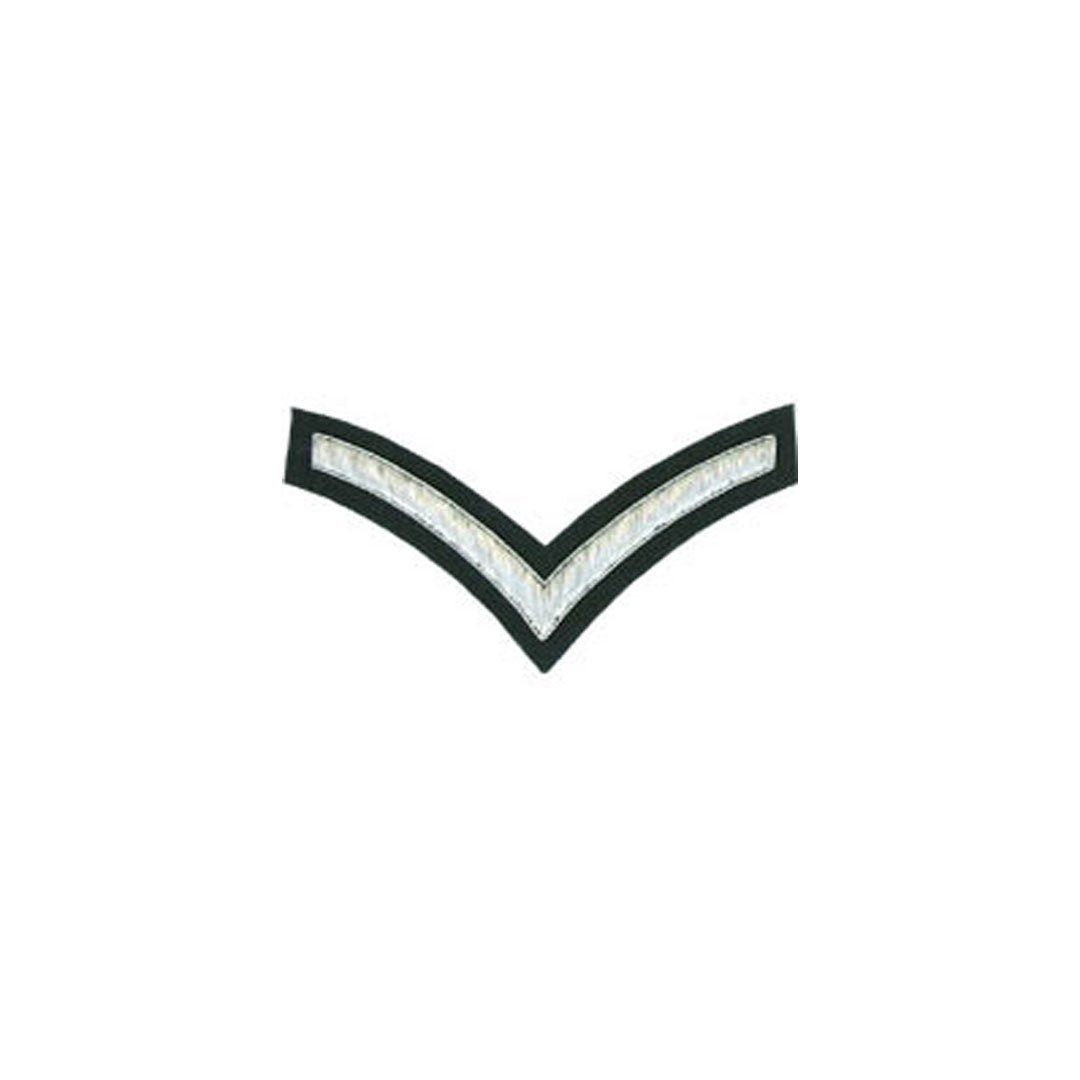 1 Stripe Chevron Badge Silver Bullion On Green - Imperial Highland Supplies