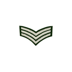 3 Stripe Chevron Badge Silver Bullion On Green - Imperial Highland Supplies