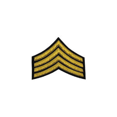 4 Stripe Chevrons Badge Gold Bullion On Black - Imperial Highland Supplies