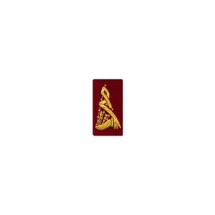 Bagpipe Badge Gold Bullion On Red - Imperial Highland Supplies