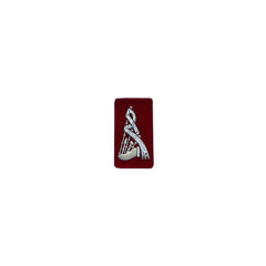 Bagpipe Badge Silver Bullion On Red - Imperial Highland Supplies
