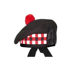 Black Balmoral Hat Red Black White Dicing - Imperial Highland Supplies