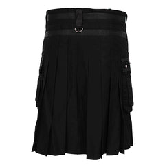 Black Deluxe Utility Fashion Kilt With Chain - Imperial Highland Supplies