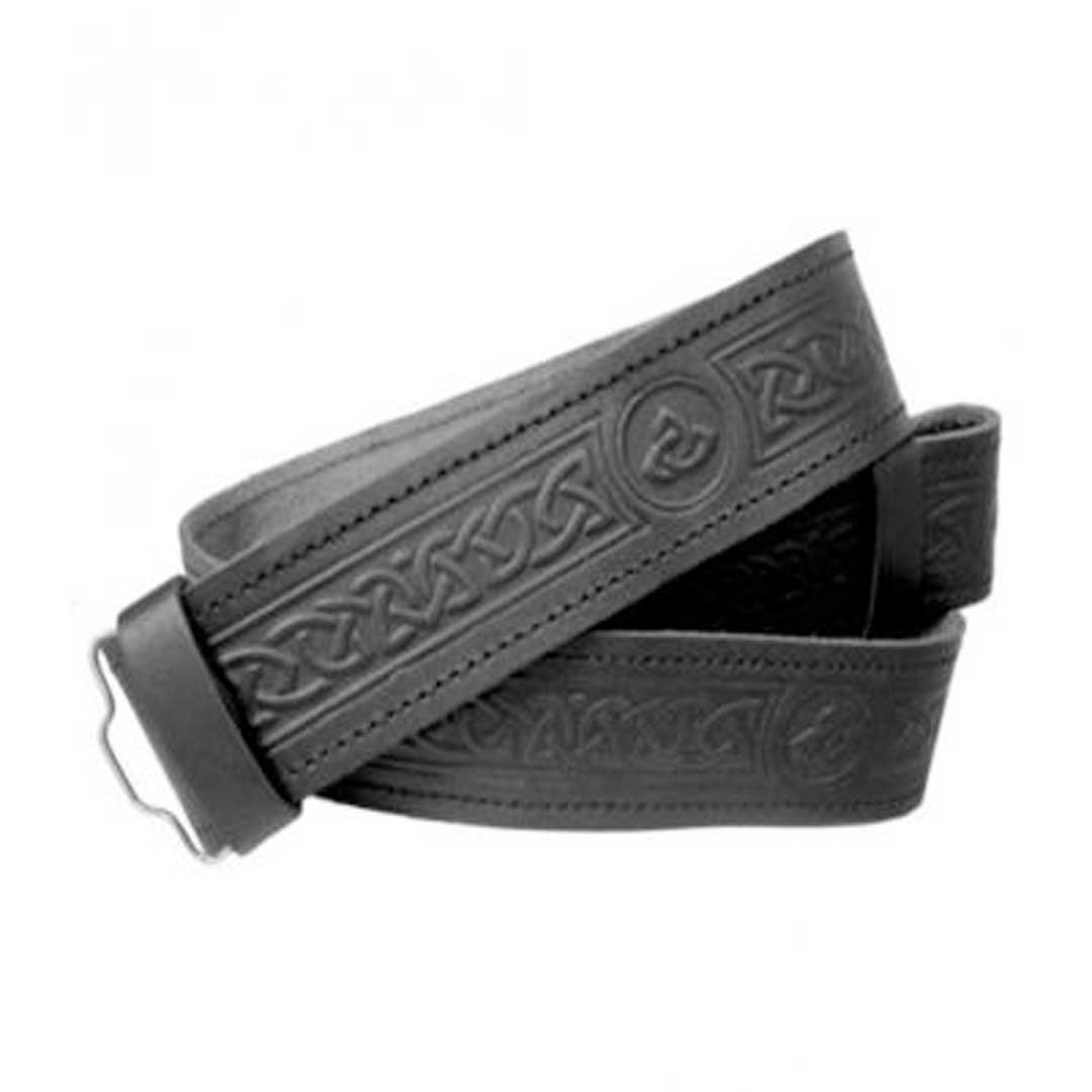 Celtic Embossed Kilt Belt In Leather - Imperial Highland Supplies