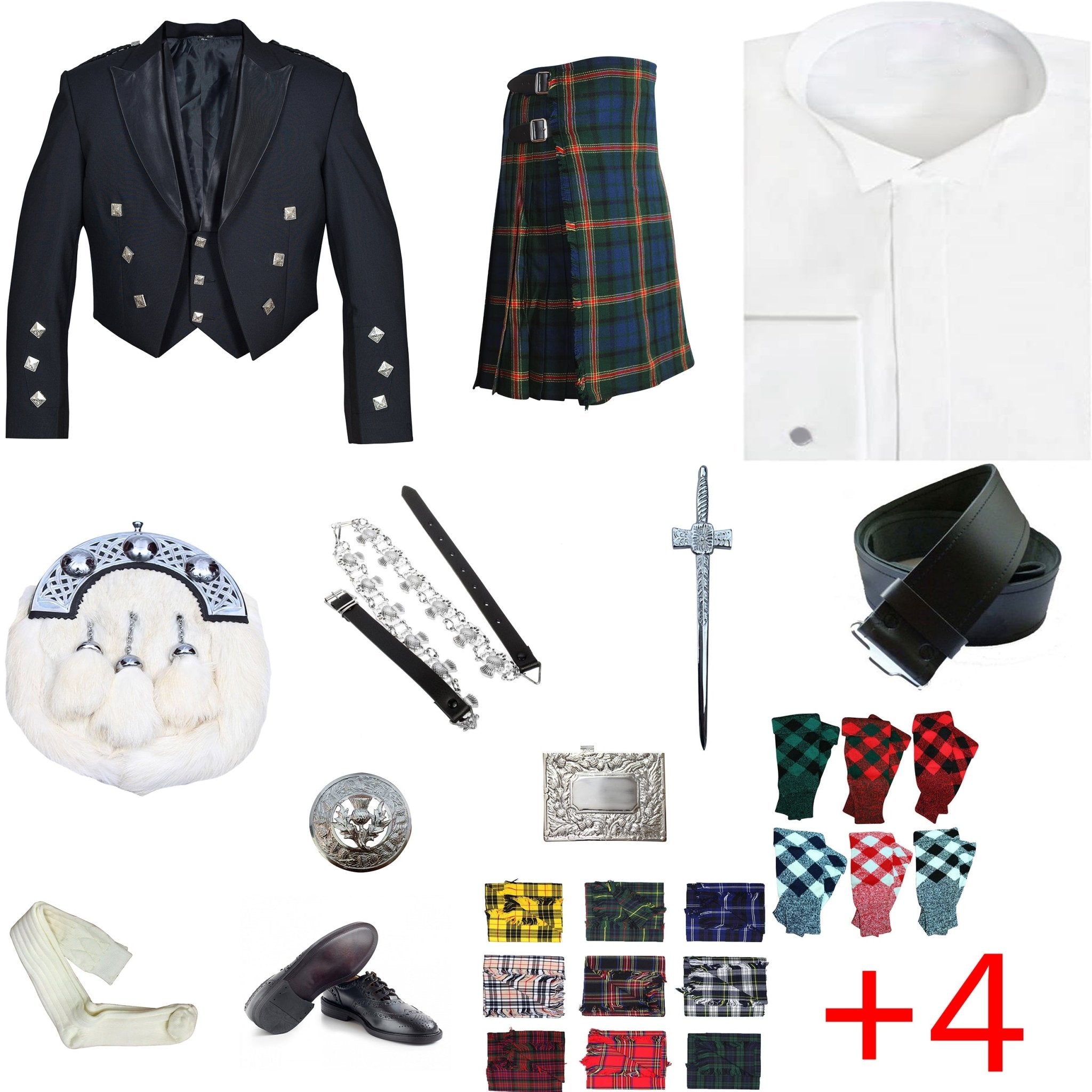 Classic Prince Charlie Kilt Outfit Package 9 PCS Sets - Imperial Highland Supplies