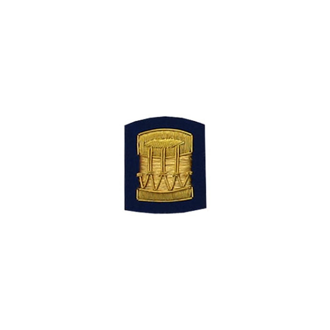 Drum Badge Gold Bullion On Blue - Imperial Highland Supplies