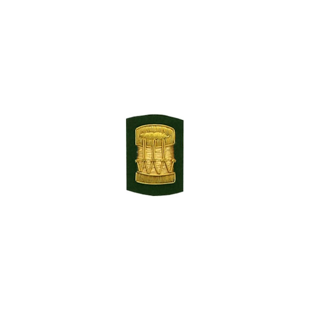 Drum Badge Gold Bullion On Green - Imperial Highland Supplies