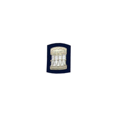 Drum Badge Silver Bullion On Blue - Imperial Highland Supplies