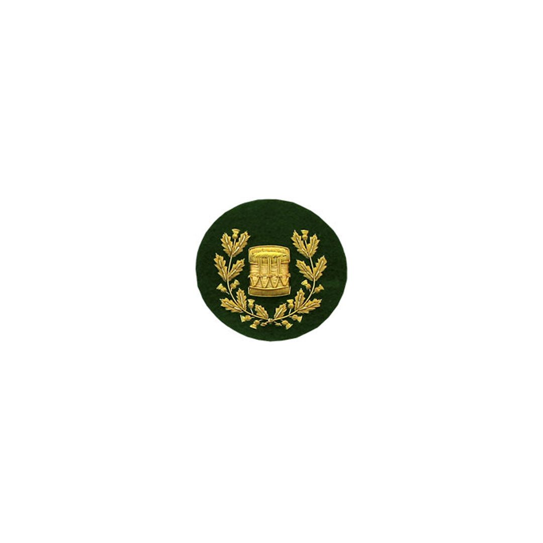 Drum Major Badge Gold Bullion On Green - Imperial Highland Supplies