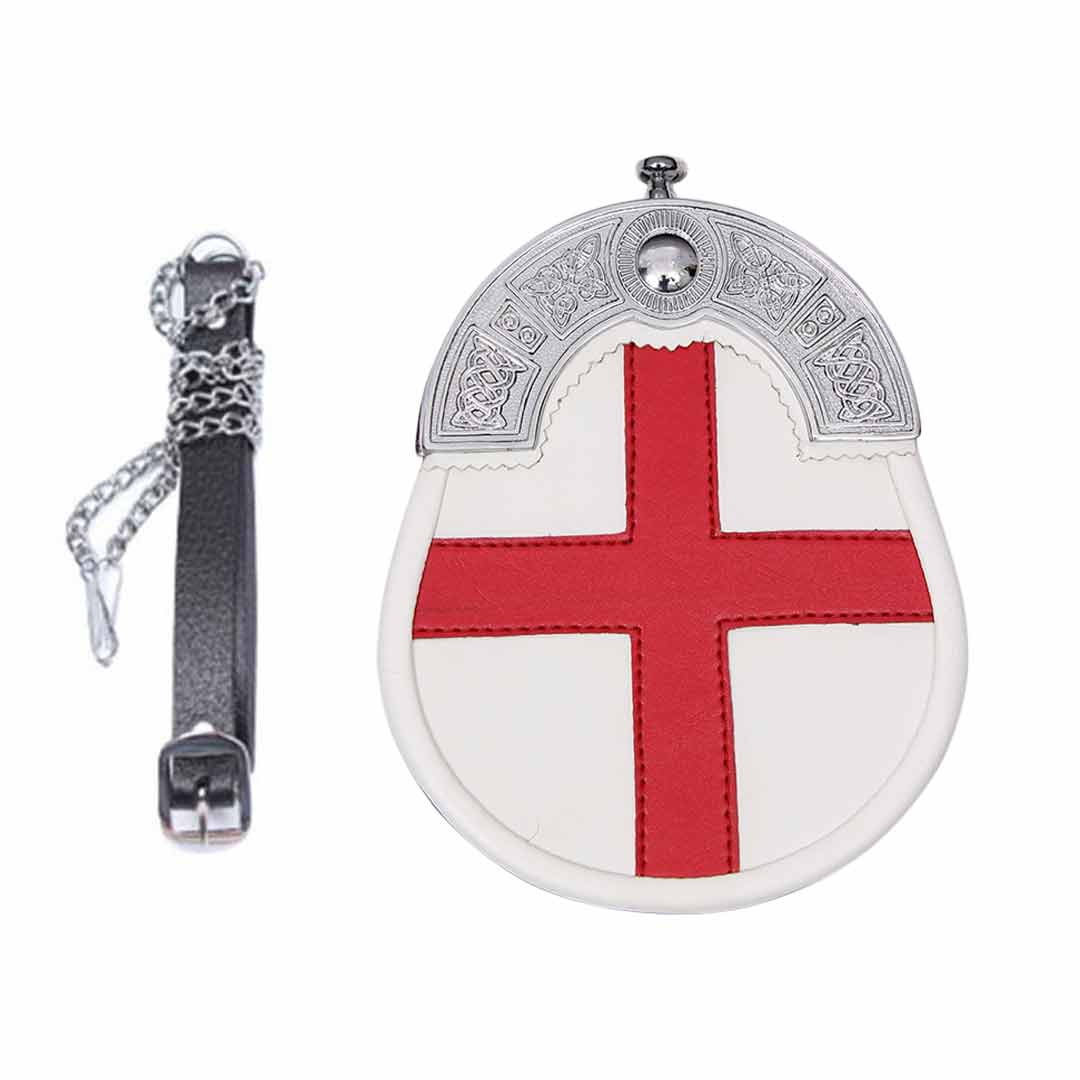 England Flag Leather Sporran - Imperial Highland Supplies