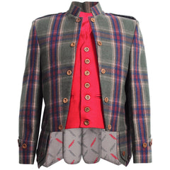 Ettrick Tweed Sheriffmuir Jacket With Red Waistcoat - Imperial Highland Supplies