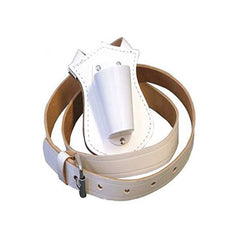 Flag Carry Belt In White Leather - Imperial Highland Supplies