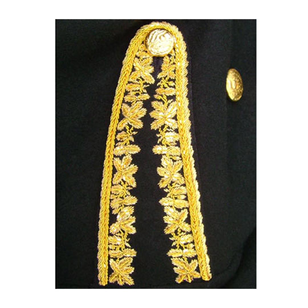 Gold Bullion Fully Hand Embroidered Black Blazer Royal Doublet - Imperial Highland Supplies