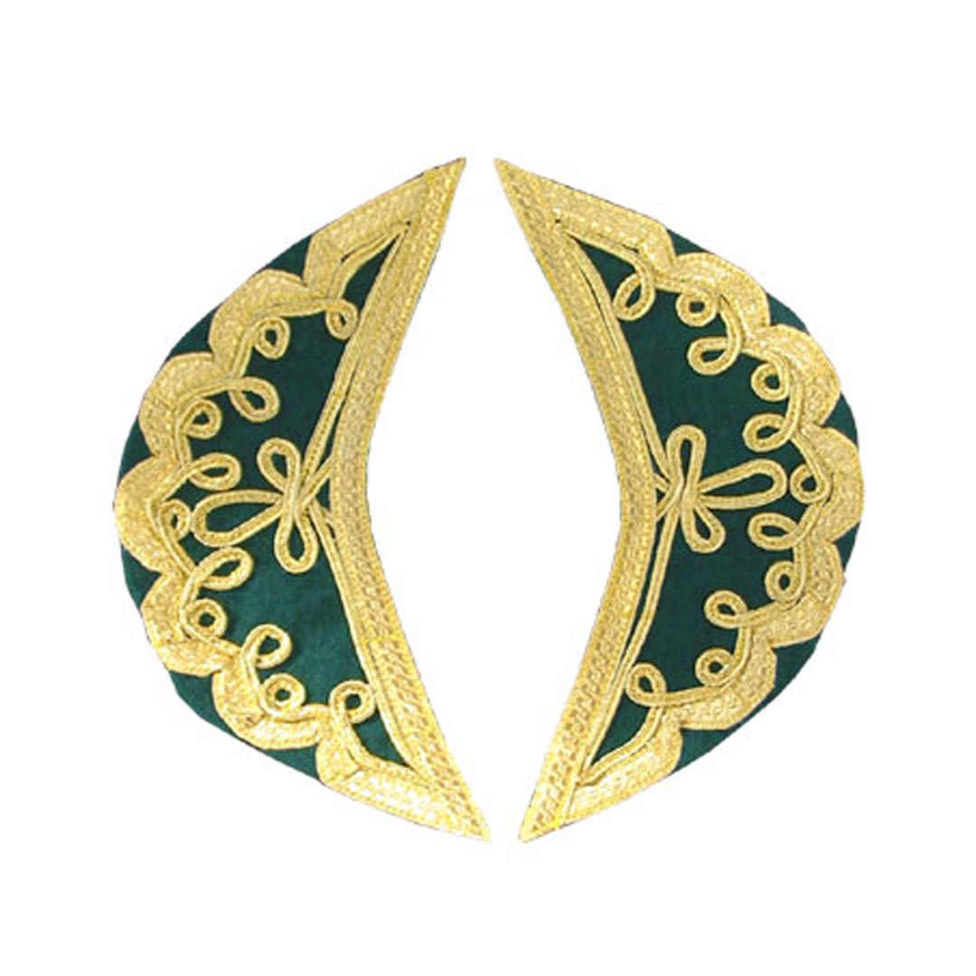 Green Pipe Band Doublet With Fancy Gold Braid And White Piping 11 - Imperial Highland Supplies