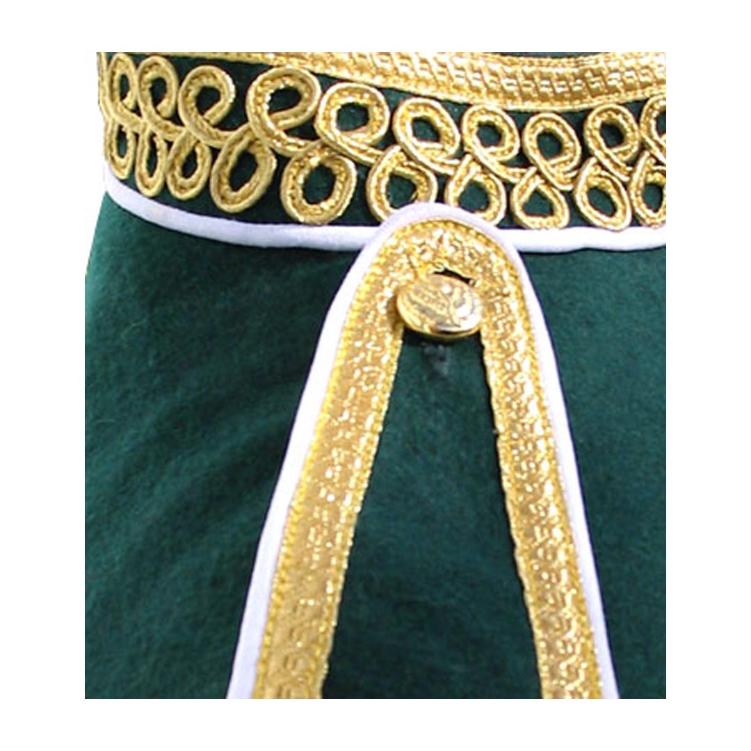 Green Pipe Band Doublet With Fancy Gold Braid And White Piping 11 - Imperial Highland Supplies