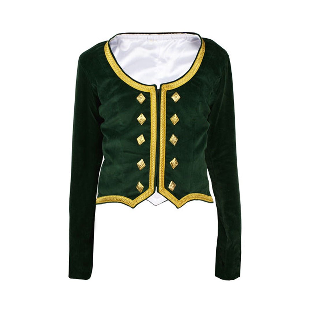 Green Velvet Highland Dance Jacket - Imperial Highland Supplies