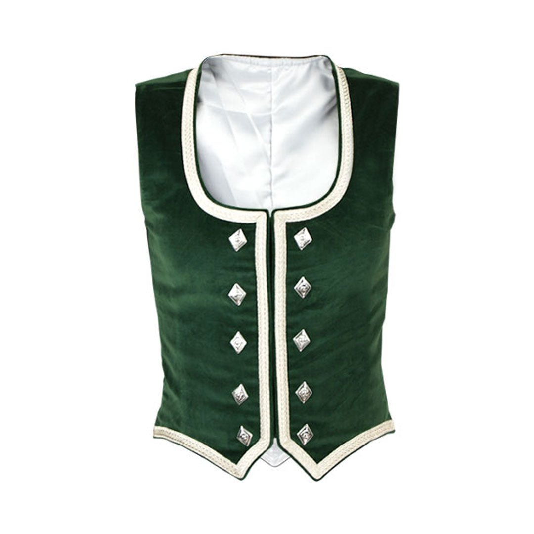 Green Velvet Highland Dance Vest - Imperial Highland Supplies