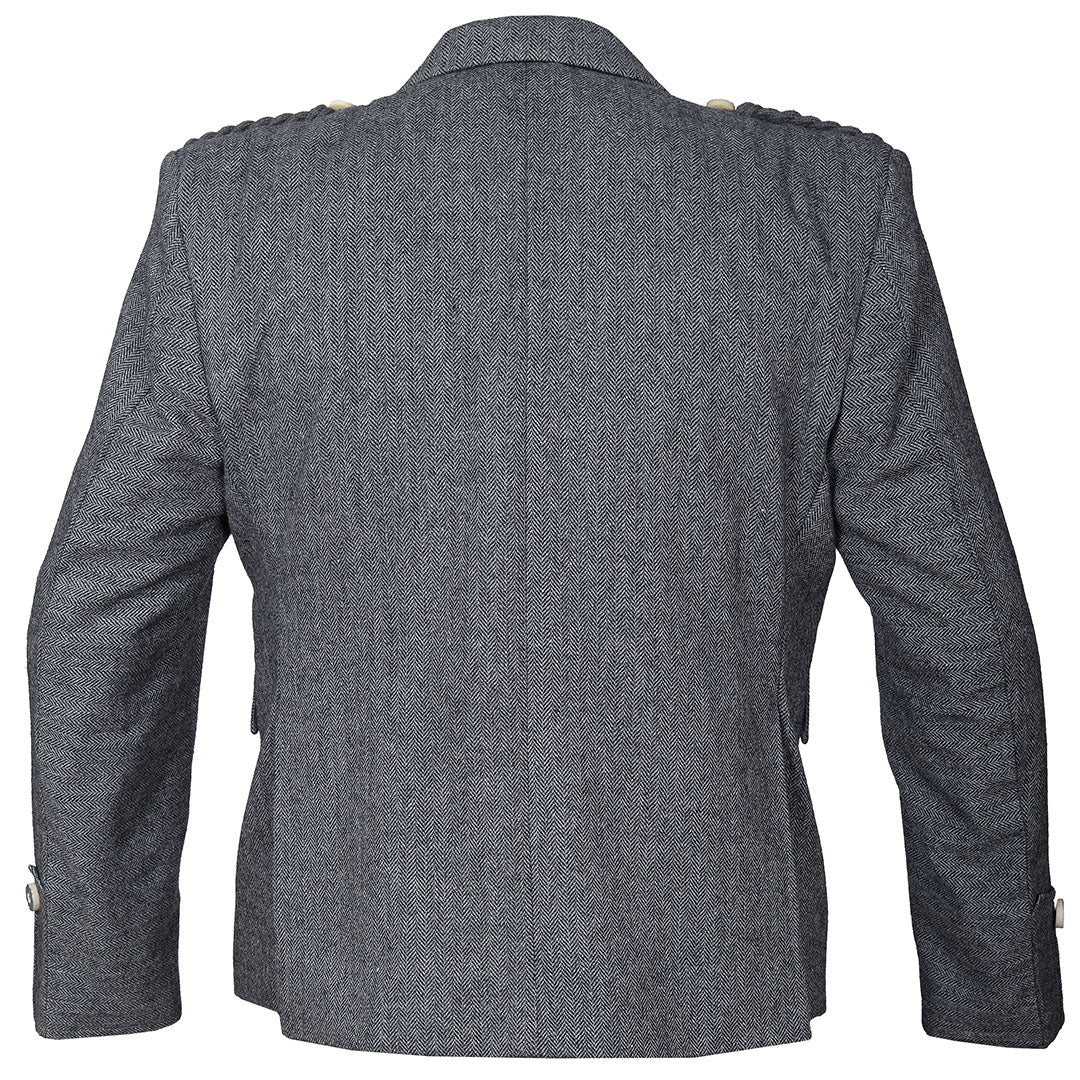 Grey Tweed Wool Argyll Jacket And 5 Buttons Vest - Imperial Highland Supplies