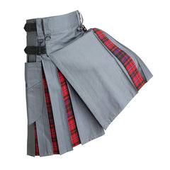 Hybrid Kilt Grey With Tartan - Imperial Highland Supplies