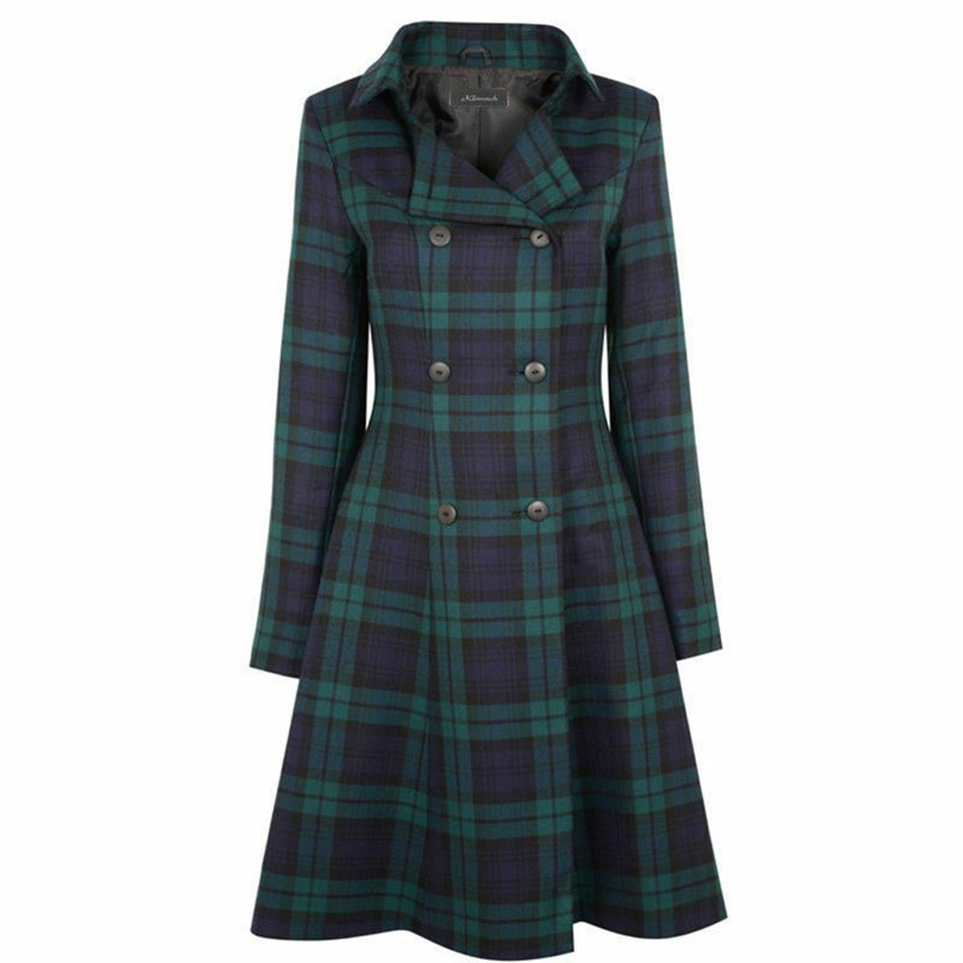 Ladies Kate Coat In Black Watch Tartan