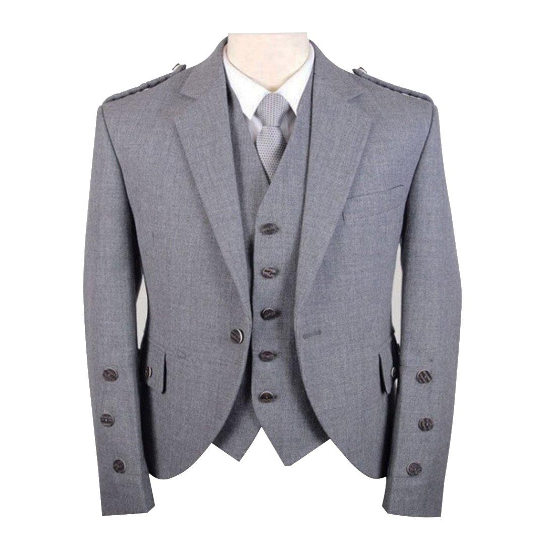Light Grey Tweed Argyll Jacket And Vest - Imperial Highland Supplies