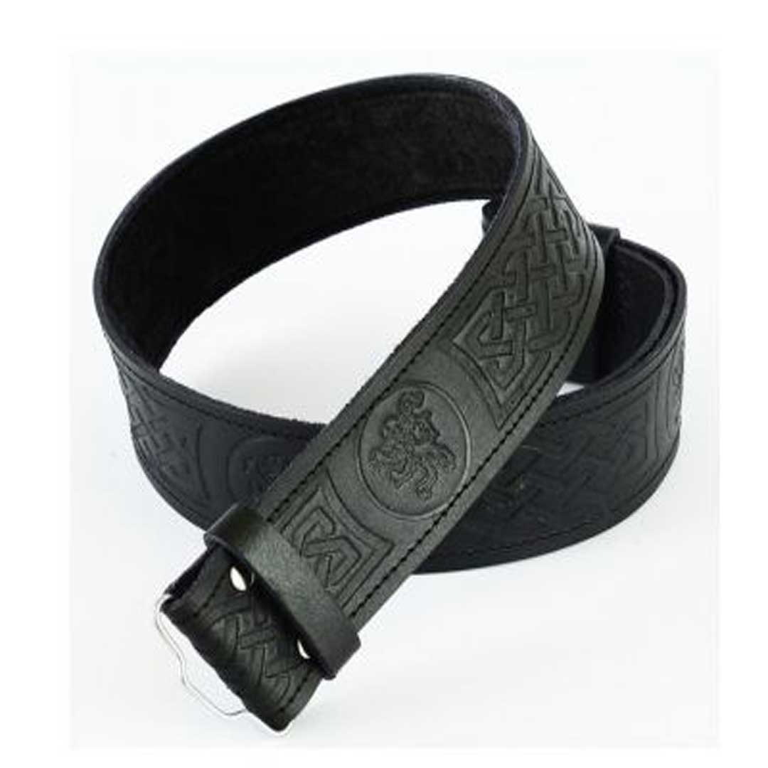 Lion Rampant Embossed Kilt Belt In Leather - Imperial Highland Supplies