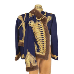 Magnificent British Hussar Officer's Uniform, Circa 1888. The blue wool dolman, the tight inner jacket, is covered in heavy - Imperial Highland Supplies