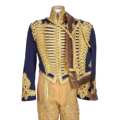 Magnificent British Hussar Officer's Uniform, Circa 1888. The blue wool dolman, the tight inner jacket, is covered in heavy - Imperial Highland Supplies