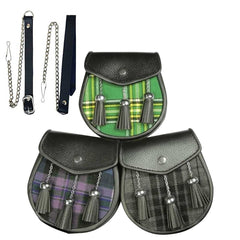 Matching Tartan Leather Sporran - Imperial Highland Supplies