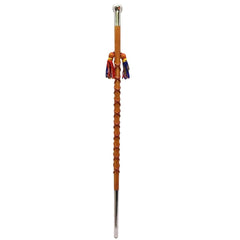 Parade Stick Malacca Cane Natural With Tri Color Cord With Tassels - Imperial Highland Supplies