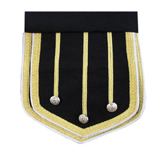 Pipe Band Doublet Black Wool With Gold Braid With White Piping - Imperial Highland Supplies