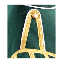 Pipe Band Doublet Green White Gold Braid And White Piping - Imperial Highland Supplies