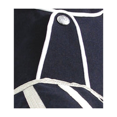 Pipe Band Doublet Navy Blue With Silver Braid And White Piping - Imperial Highland Supplies