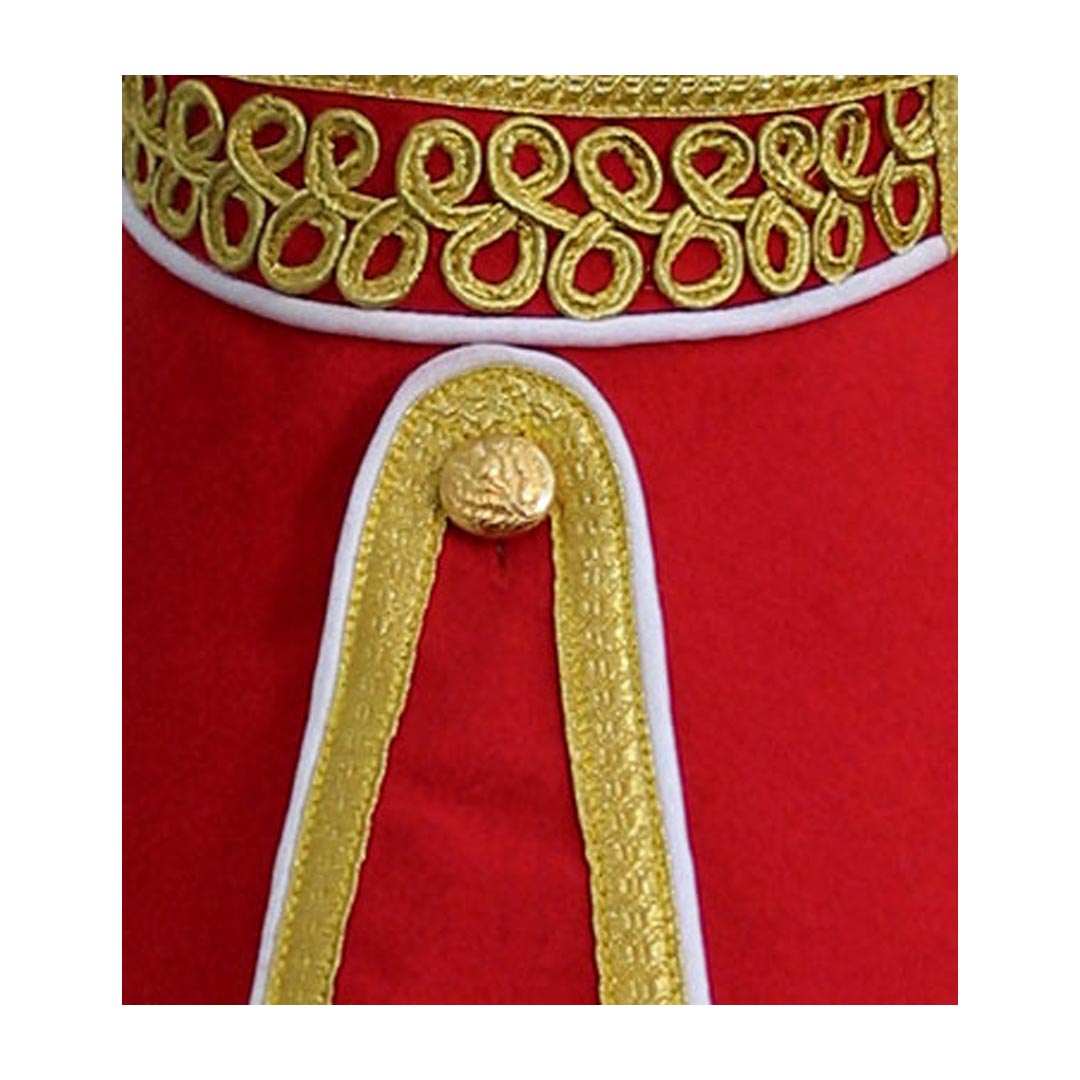 Pipe Band Doublet Red With Gold Braid And White Piping - Imperial Highland Supplies