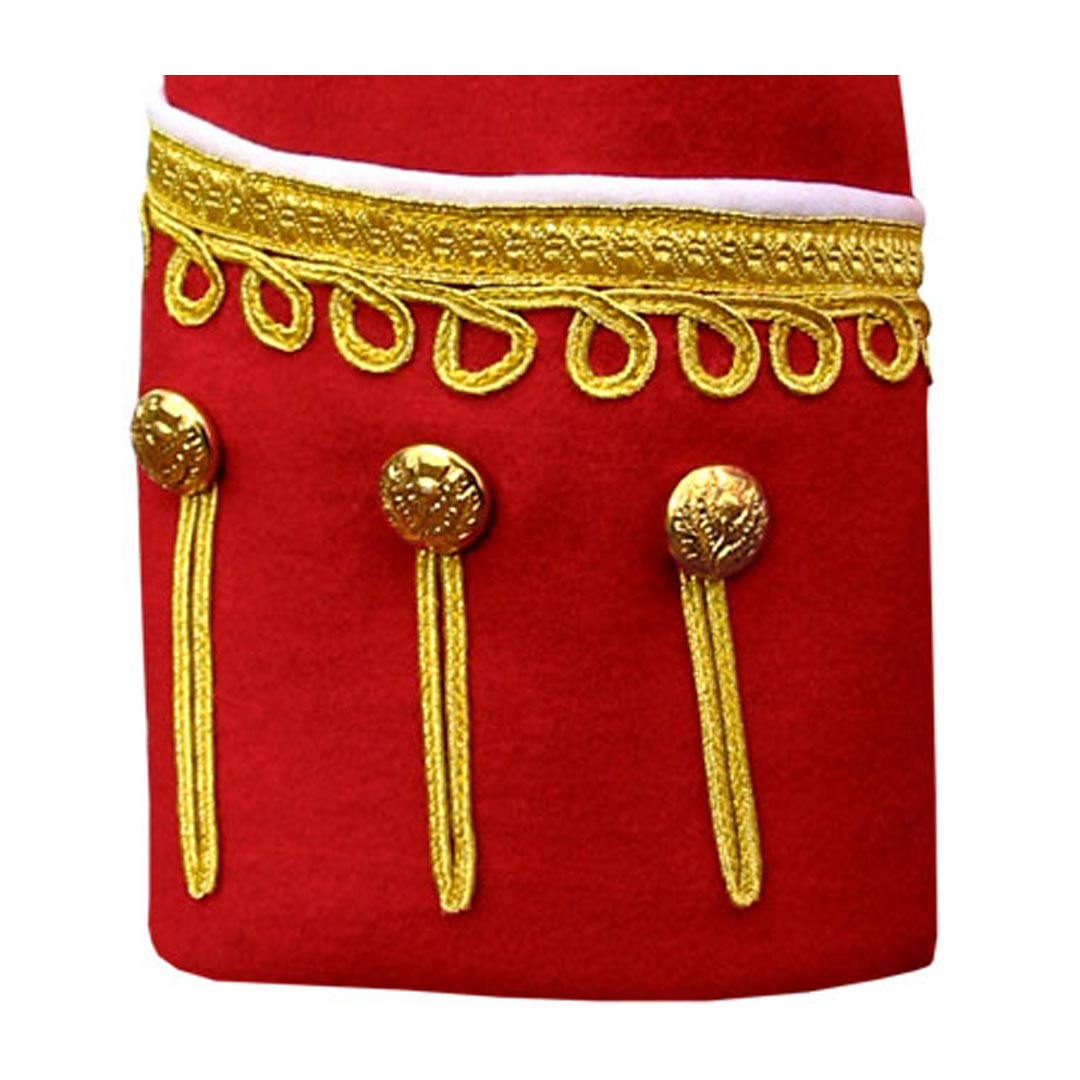 Pipe Band Doublet Red With Gold Braid And White Piping - Imperial Highland Supplies