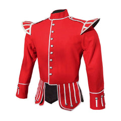 Pipe Band Doublet Red With White Piping - Imperial Highland Supplies