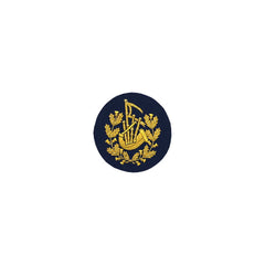 Pipe Major Badge Gold Bullion On Blue - Imperial Highland Supplies
