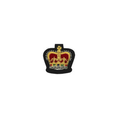 Queens Crown Badge Gold Bullion On Black - Imperial Highland Supplies