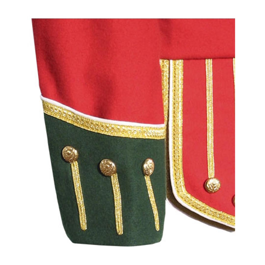 Red Blazer Wool Pipe Band Doublet Green color collar, Epaulets and cuffs 19 - Imperial Highland Supplies