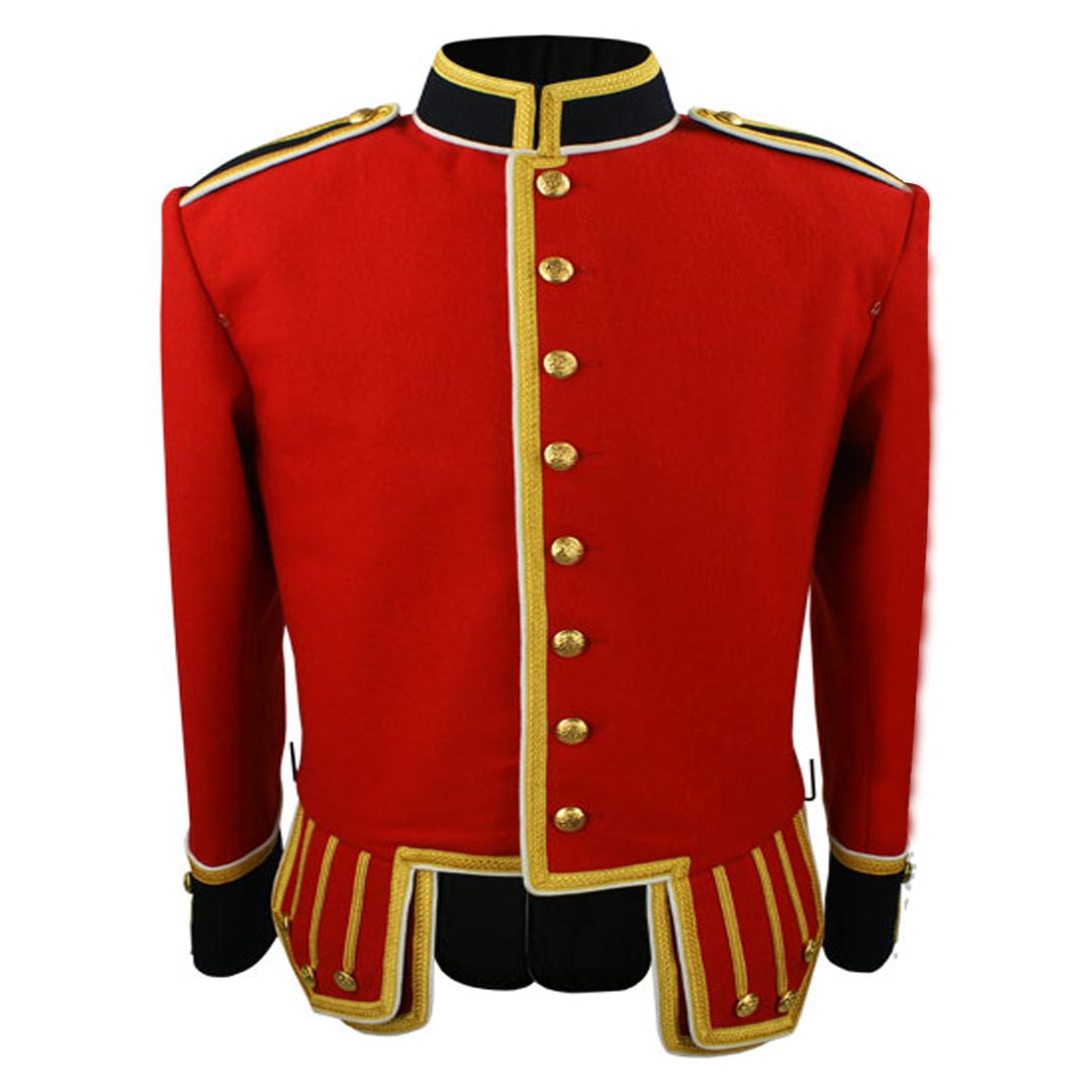 Red Blazer Wool Pipe Band Doublet Navy Color Collar, Epaulets And Cuffs 20 - Imperial Highland Supplies