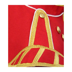 Red Pipe Band Doublet With Gold Braid White Piping 23 - Imperial Highland Supplies