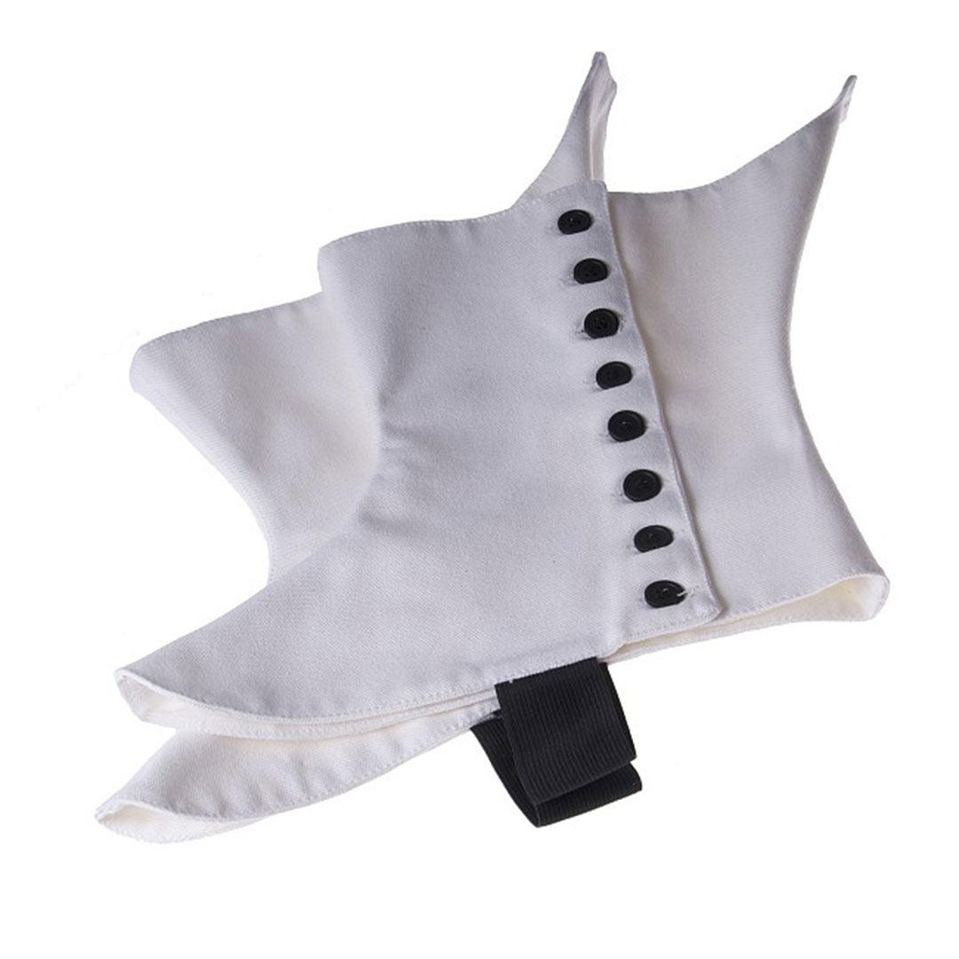 Regimental Spats Heavy Canvas White With Black Buttons - Imperial Highland Supplies