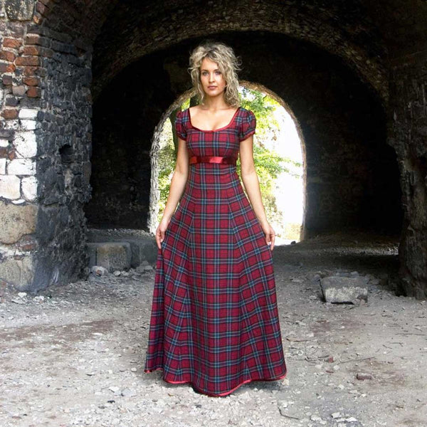 Rose Hunting Ancient Tartan Midi Dress
