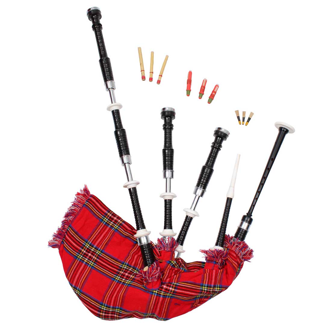Rosewood Highland Bagpipe Black Finish Combed & Beaded - Imperial Highland Supplies