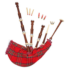 Rosewood Highland Bagpipe Natural Finish Combed & Beaded - Imperial Highland Supplies