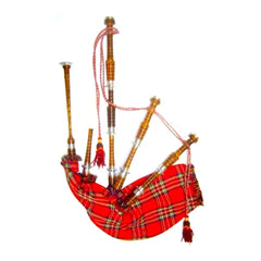 Rosewood Highland Bagpipe Natural Finish Fully Thistle Engraved - Imperial Highland Supplies