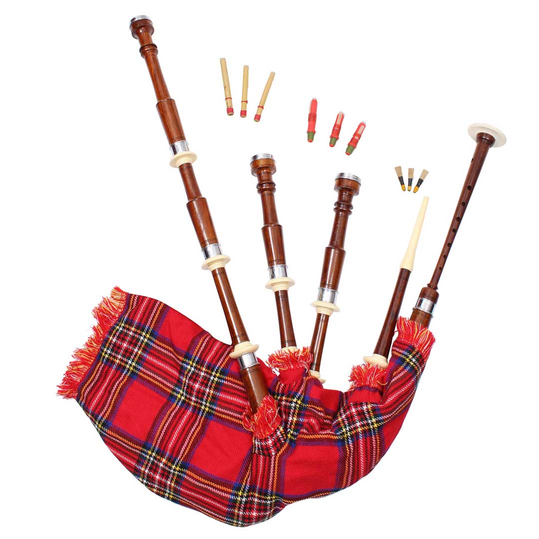 Rosewood Highland Bagpipe Natural Finish Plain Turned - Imperial Highland Supplies